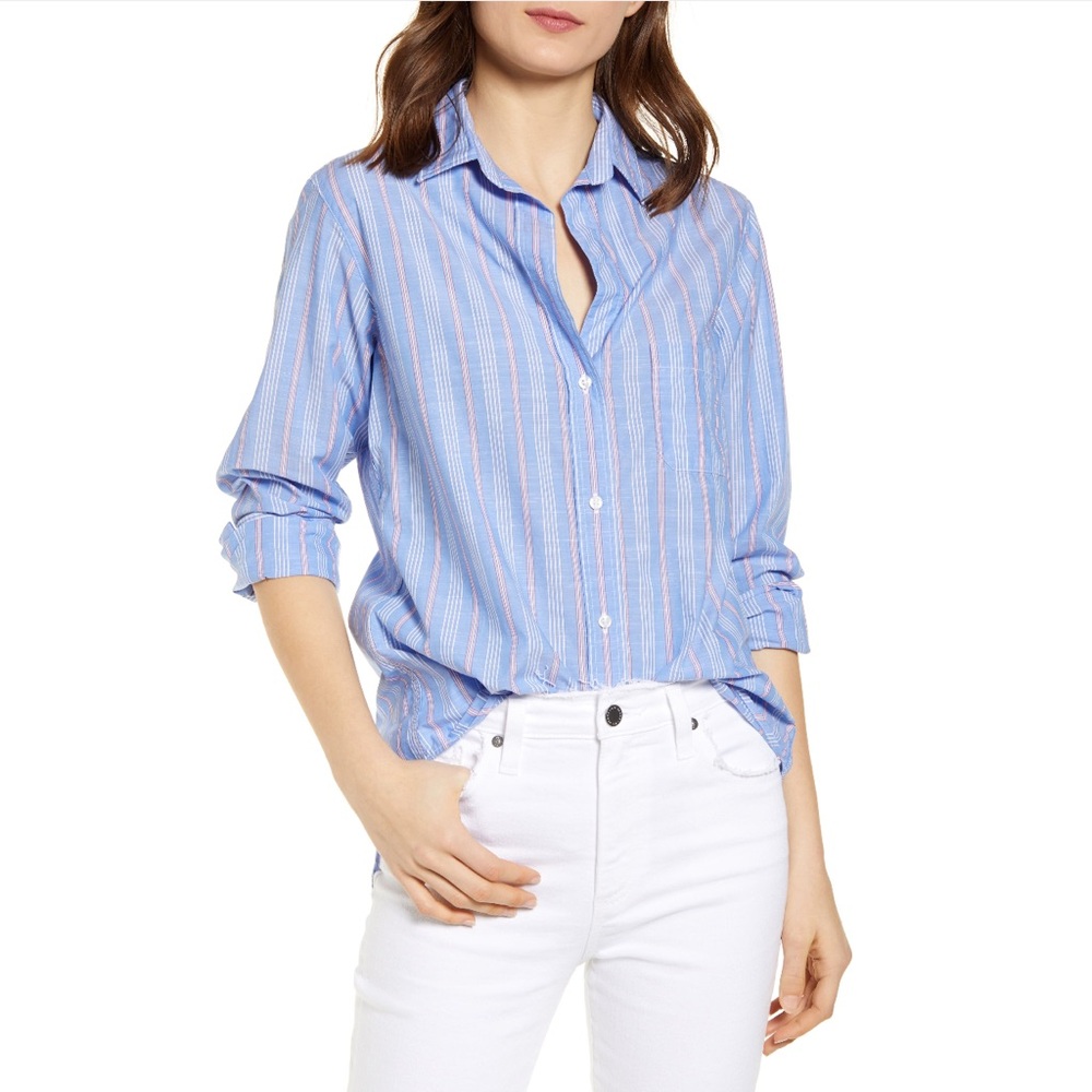 Grayson The Hero Stripe Shirt Blue Size Small